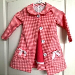 Girl’s 4T coral sleeveless dress w/ matching coat